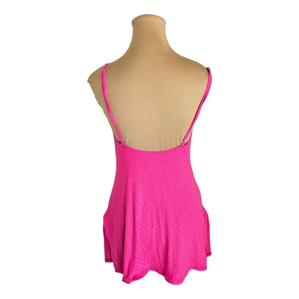 White Fox Boutique Hot Pink Mini Dress with Rhinestones - Picture 4 of 5